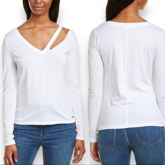 NWT n:philanthropy* Vicki V-Neck Cut Out Long Sleeve Shirt Size Med - Picture 1 of 13